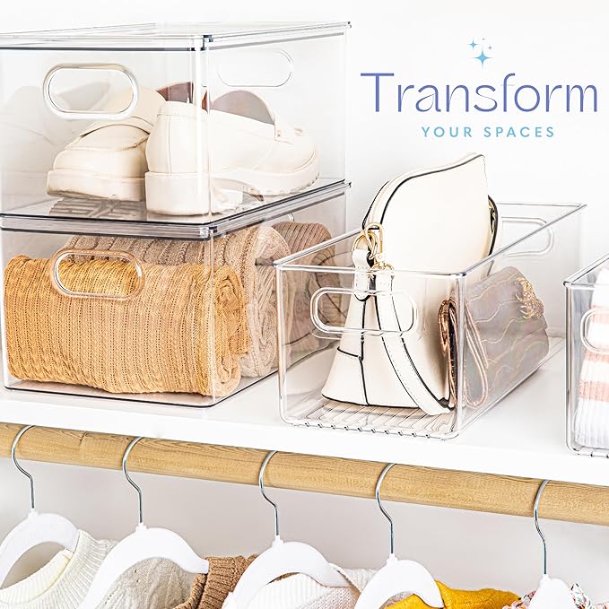 Plastic Food Storage 4 Pack Clear Container Bin - Image 5