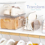 Plastic Food Storage 6 Pack Clear Container Bin - Image 2