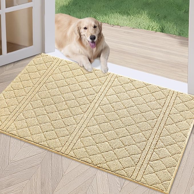 REFETONE Indoor Doormat, Front Back Door Mat 24"x36" Absorbent Rubber Backing by Refetone