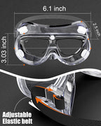 Anti-Fog Indirectly Vented Lab Safety Goggles Over Glasses - Image 7