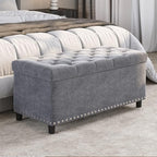 BELLEZE 35" Tufted Ottoman, Storage Bench - Image 5