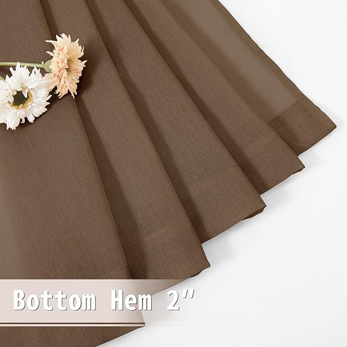 Tollpiz Sheer Door Curtain Closet Linen Textured Curtain Sheers Doorway Light - Image 8