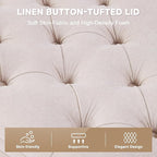 50" Storage Ottoman Bench, Tufted Ottoman - Image 6