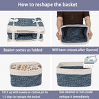 White and Blue Cotton Rope storage Basket Bins Woven Basket - Image 7