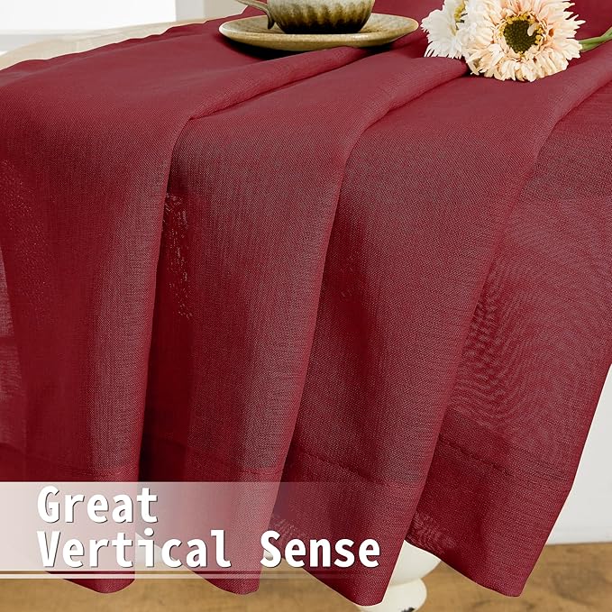 Tollpiz Sheer Door Curtains Closet Linen Textured Curtain Sheers Doorway Light - Image 6