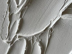 NANKAI Hand-Painted Thick Texture White Minimalist Oil Painting 24x48 Inches - Image 3