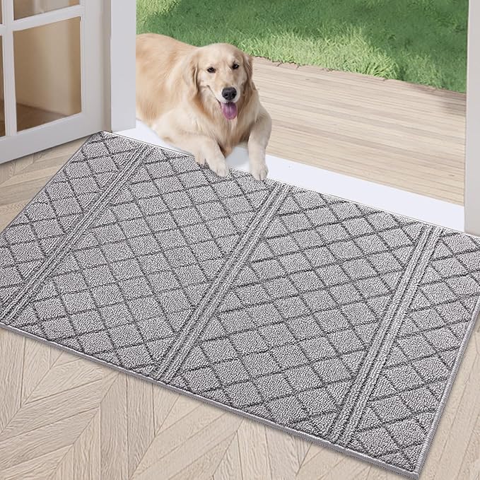 REFETONE Indoor Doormat, Front Back Door Mat 16"x24" Absorbent Rubber Backing by Refetone