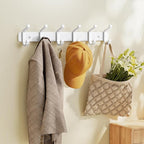 Coat Rack Wall Mounted Heavy-Duty: Metal Coat Hanger 6 Hooks - Image 2