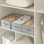 Linen Folding Storage Bins, 3 Pack Large Storage Baskets, Clothing Storage Bins - Image 4
