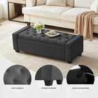48" Ottoman with Storage, Storage Ottoman Bench with Safety Hinge, Upholstered - Image 6