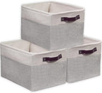 SIMPLE HOUSEWARE Large Fabric Storage Bin, 3 Pack - Image 9