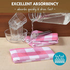 Native Fab Pink Checked Kitchen Towel 16"x26" - Image 6