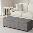 SIMPLIHOME Avalon 48 inch Wide Contemporary Rectangle Storage Ottoman Bench in - Image 2