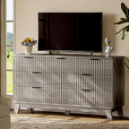 Fluted Dresser with 7 Drawers, Wooden Dresser TV Stand, Wood Closet Clothes - Image 7
