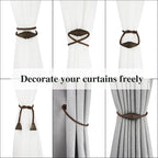 2 Pack Magnetic Curtain Tiebacks Rope Modern Handmade Curtain Tie Backs - Image 5