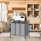 Simple Houseware Heavy Duty 3-Bag Laundry Sorter Rolling Cart, Dark Grey – - Image 7