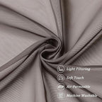 Chyhomenyc Sheer Chocolate Brown Tier Curtains 24 Inch Length, Small Window - Image 8