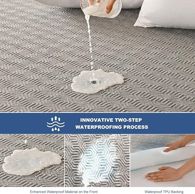 GRT Waterproof Mattress Protector Full, Breathable Bamboo Charcoal Fiber - Image 2