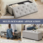 43’’ Storage Ottoman Bench, Linen Entryway Benches Load up to 660 Lb, Modern - Image 6