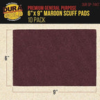 Dura-Gold Premium 6" x 9" Maroon General Purpose Scuff Pads, Box of 10 - Image 2