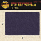 Dura-Gold Premium 6" x 9" Purple Medium Fine 600 Grit General Purpose Scuff Pads - Image 2