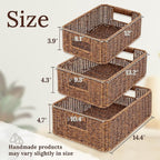 Baskets for Organizing, Undershelf Wicker Storage, Hand Woven Organizer for - Image 2