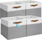 OrganiHaus 13x13 Cube Fabric Storage Bins Set of 4, Fabric Storage Cubes w/ by OrganiHaus