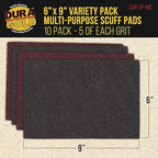 Dura-Gold Premium 6" x 9" Scuff Pads, 5 Each Maroon General Purpose & 5 Each - Image 2