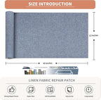 Fine Linen Repair Patches, Self-Adhesive Linen Fabric Patches, 12X40 inch Extra - Image 2