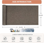 Fine Linen Fabric Patches, Self-Adhesive, Extra Large 12x40 Inch, - Image 2