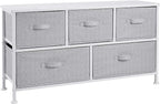 Amazon Basics Extra Wide Fabric 5-Drawer Storage Organizer Unit by AmazonBasics
