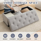 43’’ Storage Ottoman Bench, Linen Entryway Benches Load up to 660 Lb, Modern - Image 4