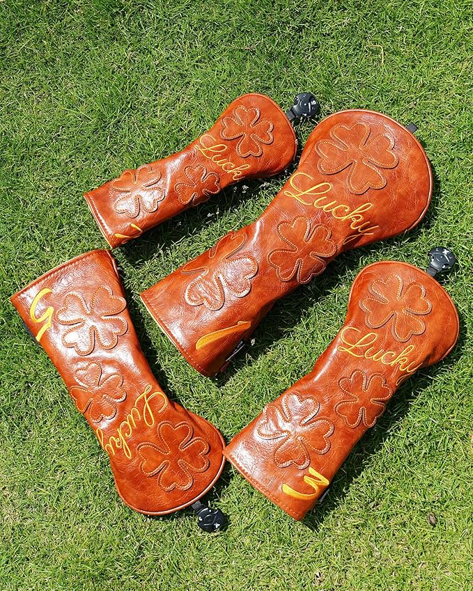 Golf Headcovers Golf Club Head Covers Four Leaf Clover Good Luck Charm - Image 3