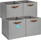 OrganiHaus 13x13 Cube Fabric Storage Bins Set of 4, Fabric Storage Cubes w/ by OrganiHaus